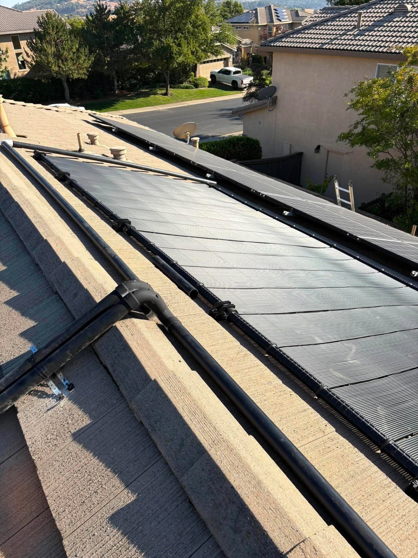 Solar pool heating panels